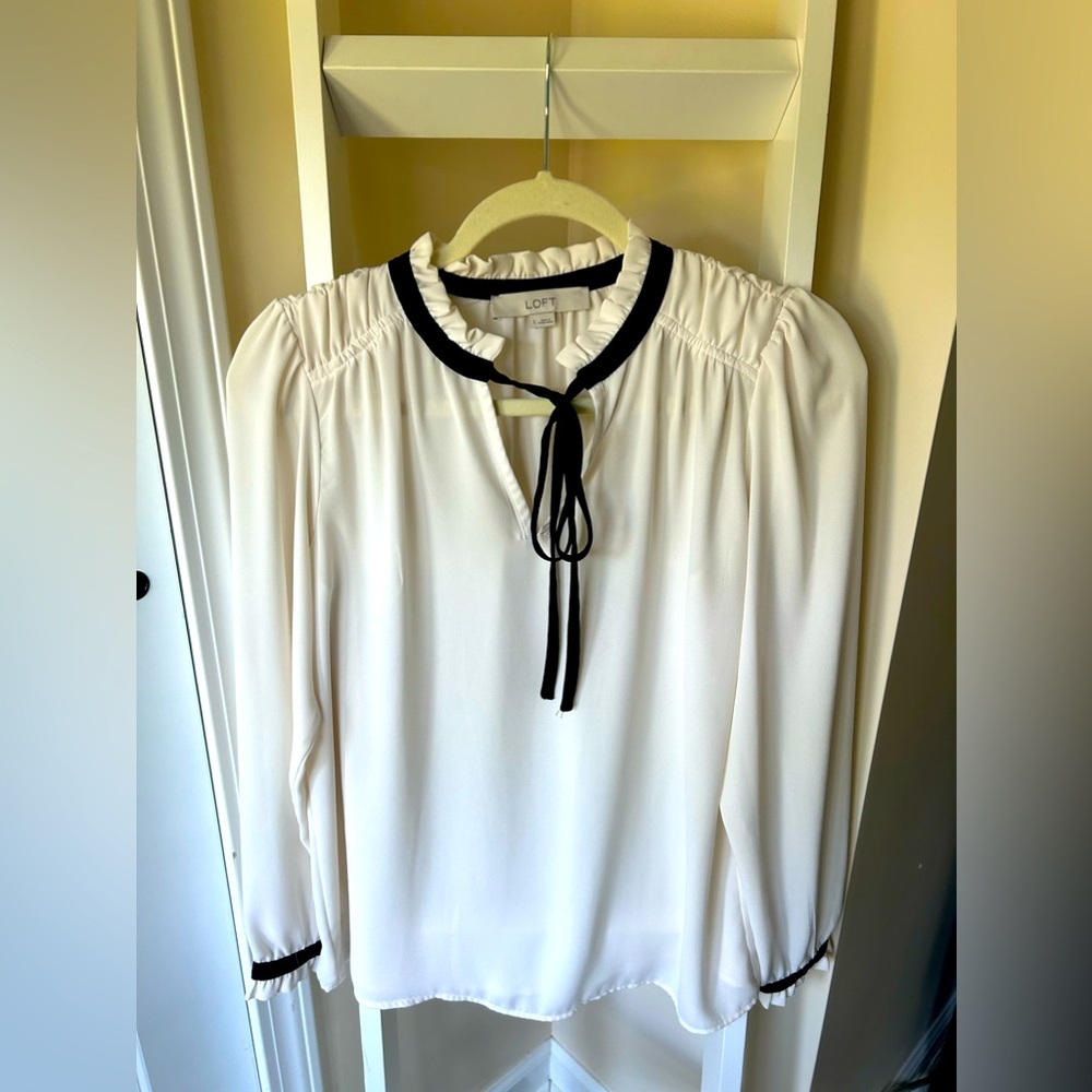 LOFT Tie Top Dress Blouse